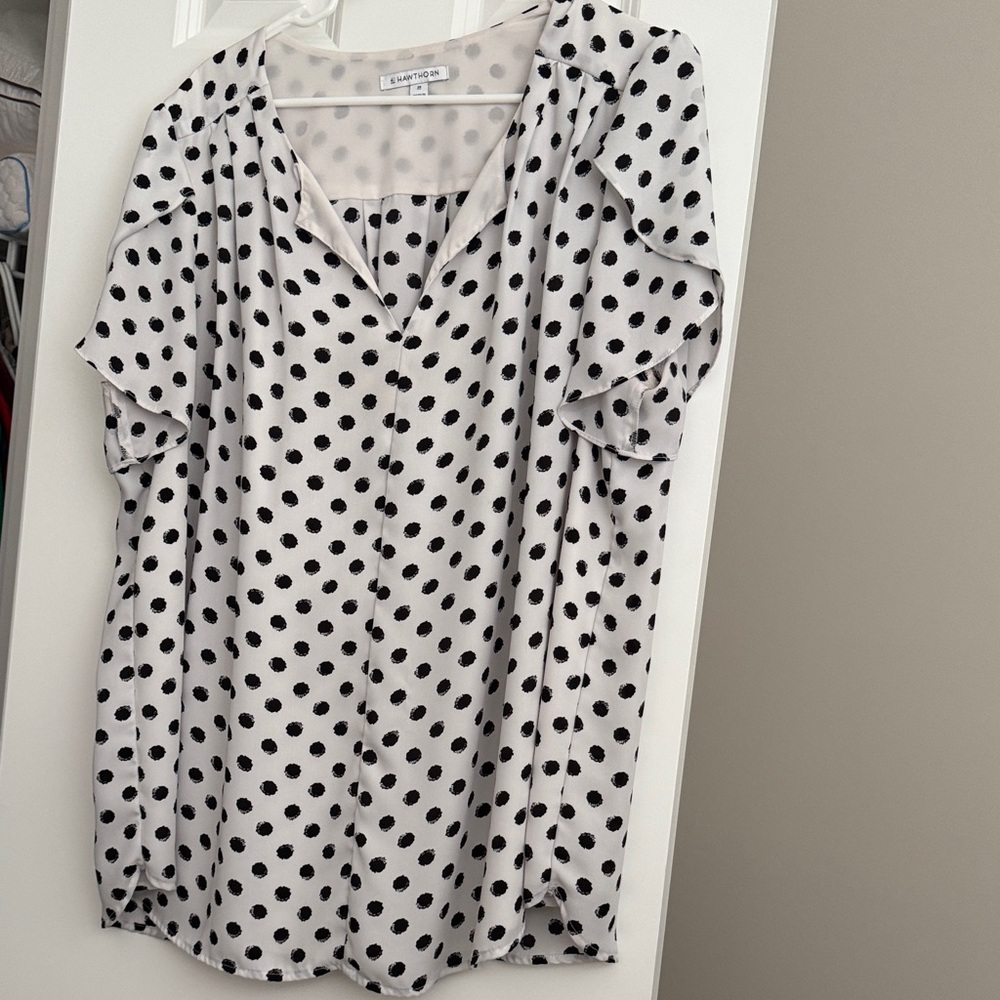 41 Hawthorn Black and White Polka Dot Blouse
